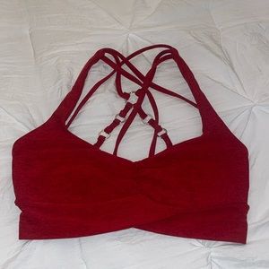Bombshell red sports bra